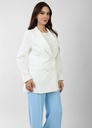 double-breasted crepe blazer - white