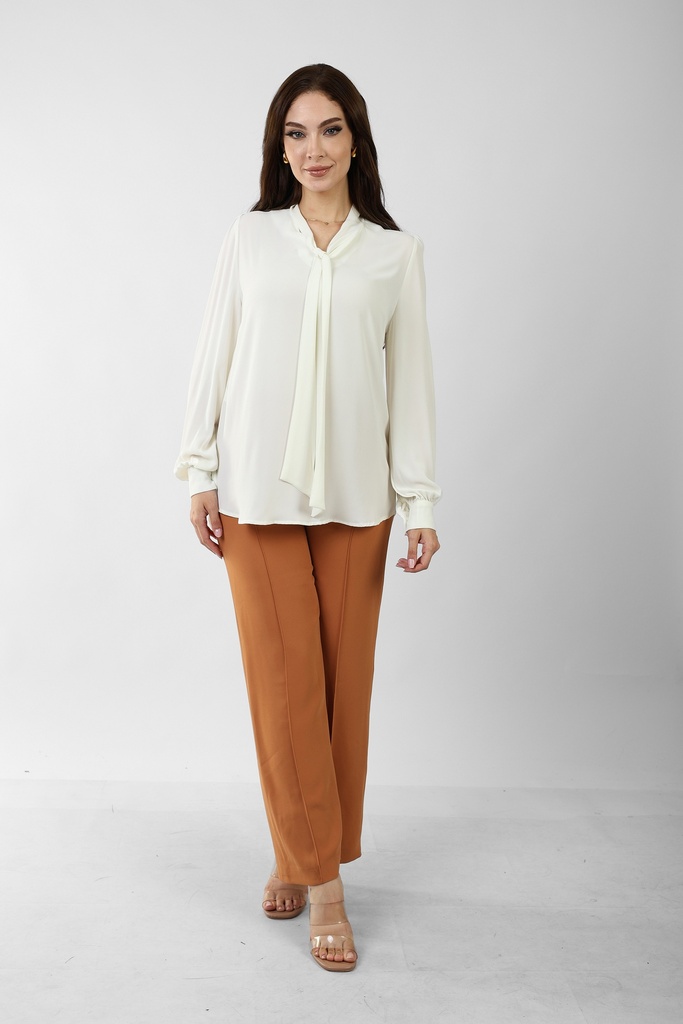 Bow Tie Blouse - cream