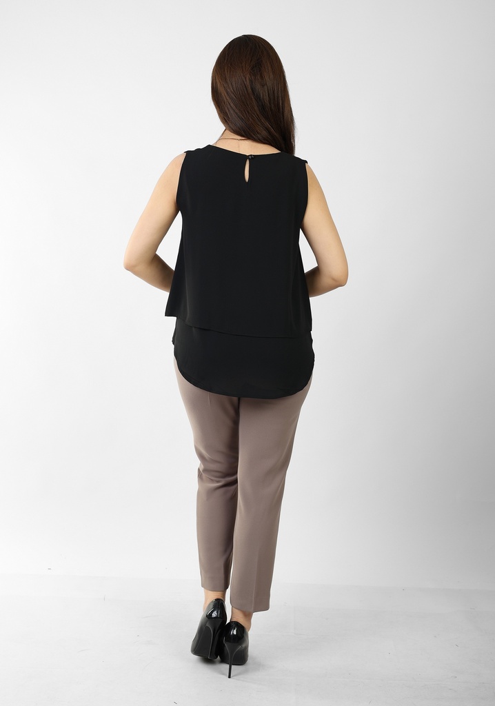 Classic  cigarette pants -crepe café 