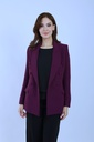 Double Breasted Crepe Blazer - Dark Purple