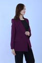 Double Breasted Crepe Blazer - Dark Purple