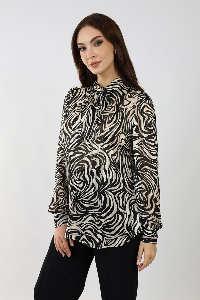 Bow Tie Blouse - printed