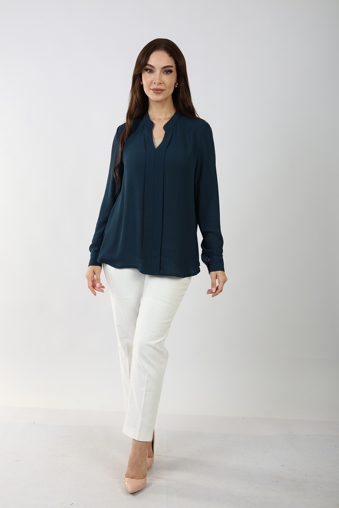classic blouse -  dark teal 