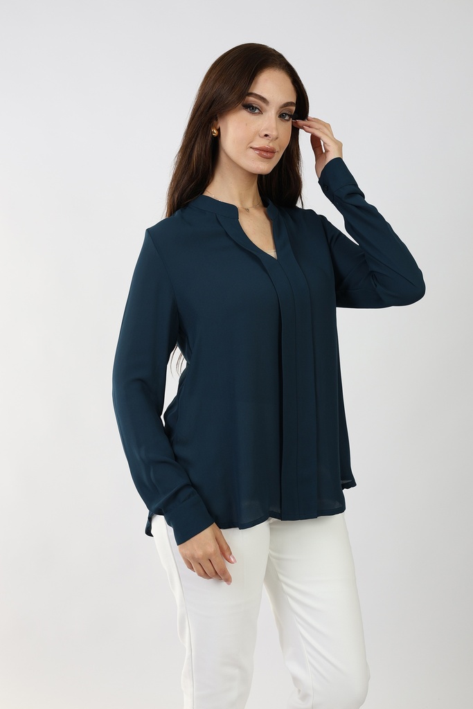 classic blouse -  dark teal 