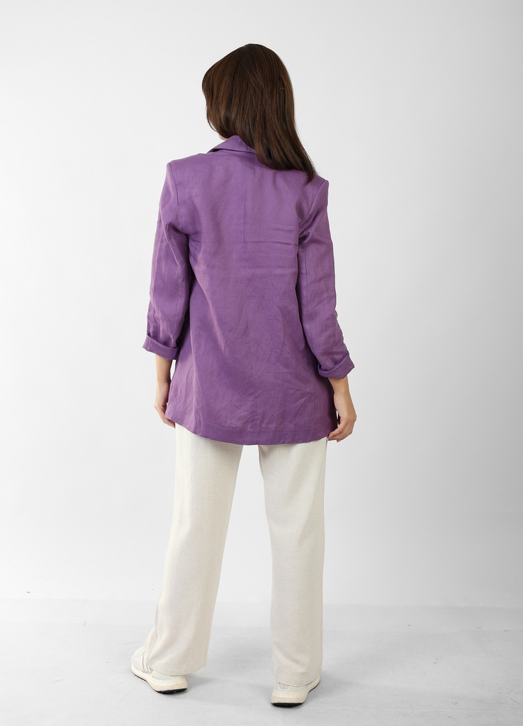 Linen Blazer - Purple