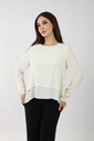 two layered chiffon blouse - cream 