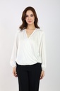 Wrap Satin Blouse -White
