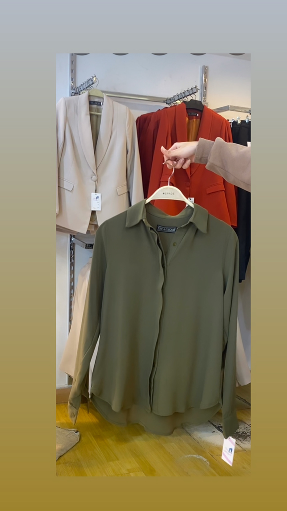 Classic blouse/olive green