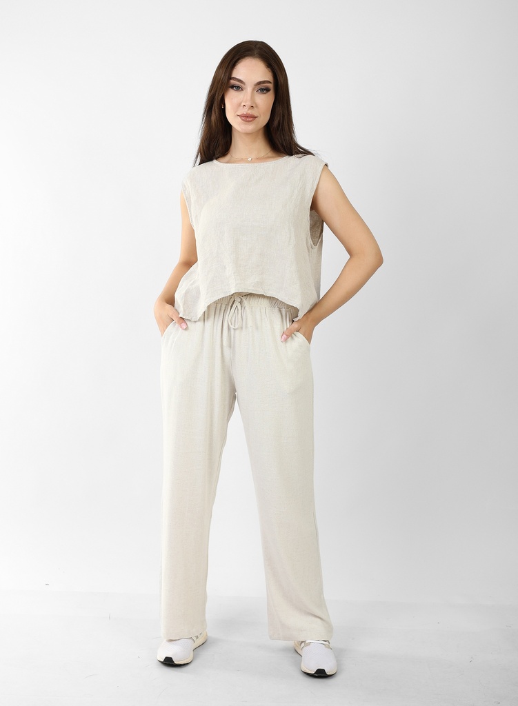 Linen Pants -Beige