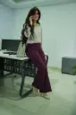 Burgundy flared pants 