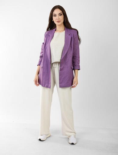 Linen Blazer - Purple