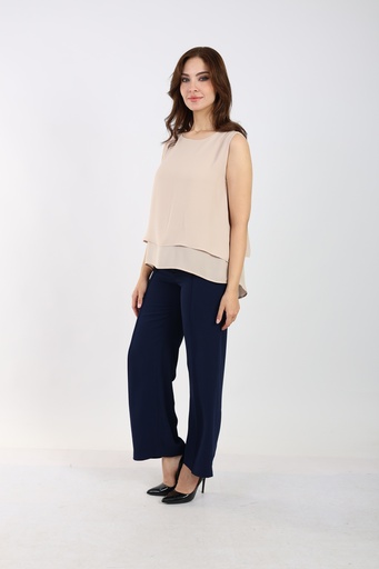 two Layered Chiffon top - Beige 