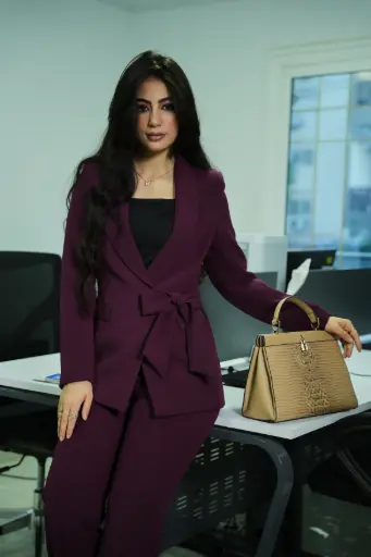  Burgundy Bow Tie Blazer